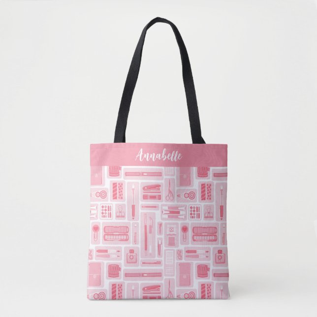 Whimissique Supplies Mönster Rosa Tygkasse (Framsida)