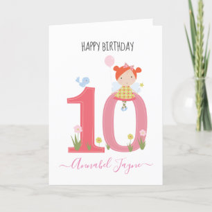 Whimissisk 10-årsdag, söt rosa kort