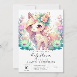 Whimissisk babystötare för Unicorn Inbjudningar