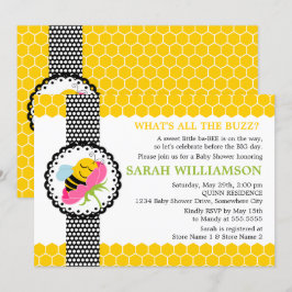 Whimissisk Bee Baby Shower Inbjudningar
