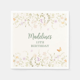 Whimissisk Blommigt Garden Party födelsedag Pappersservett