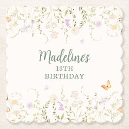 Whimissisk Blommigt Garden Party födelsedag Underlägg Papper