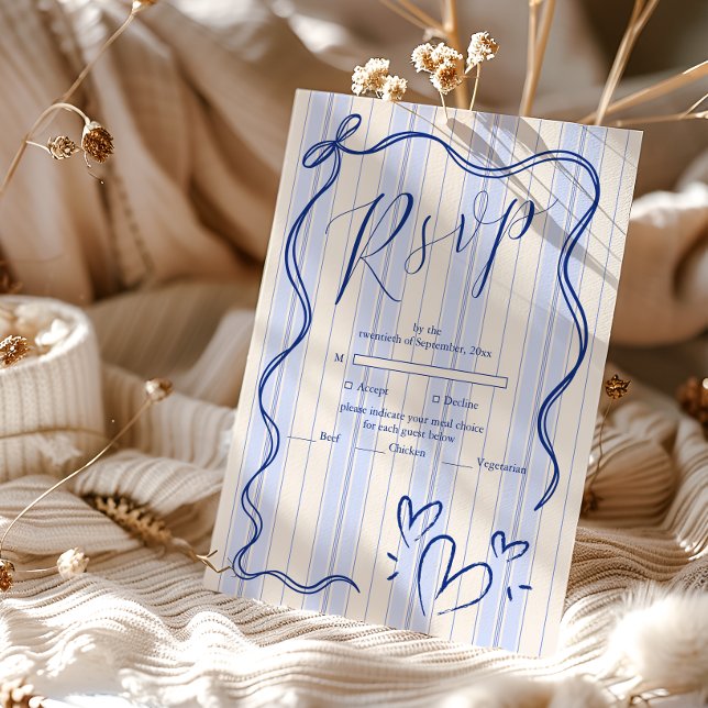 Whimissisk Blue Doodle Ram Bröllop OSA Kort (Skapare uppladdad)