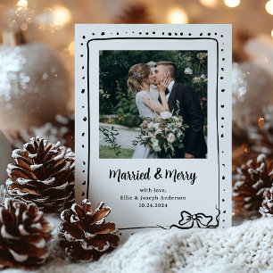 Whimissisk Bow Fotogift och Merry Newlyed Julkort
