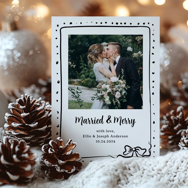 Whimissisk Bow | Fotogift och Merry Newlyed Julkort (Skapare uppladdad)