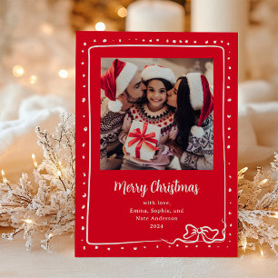 Whimissisk Bow Photo God jul Red Julkort