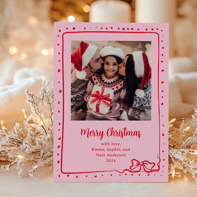 Whimissisk Bow | Photo God jul Rosa och Red Julkort (Skapare uppladdad)