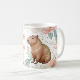 Whimissisk Capybara och Blommigt Delight Kaffemugg