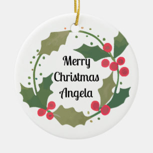 Whimissisk Cjhristmas-Personligen Namn Julgransprydnad Keramik