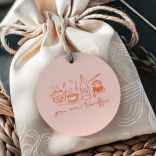 Whimissisk Doodle du är Teariffic, Tea Theme Gift Gåvor Etiketter