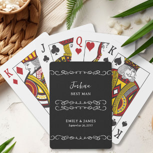 Whimissisk dörr Färg Groomsman Bröllop Casinokort
