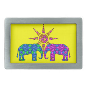 Whimissisk färgfull Paisley Elephants i Sol