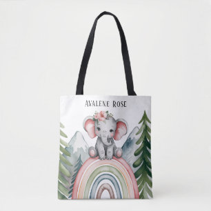 Whimissisk favorit för Elephant Rainbow Baby Showe Tygkasse