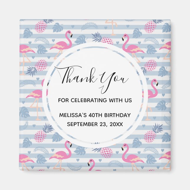 Whimissisk flamingo och ananas Mönster-förmån Magnet (Framsidan)