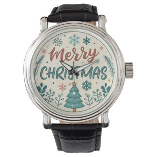 Whimissisk God jul Sticker, Festive Helgdag Armbandsur