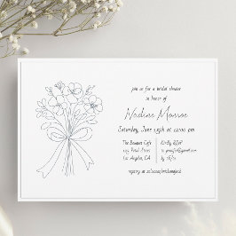 Whimissisk Hand plockade-blomma- och Bow-Möhippa Inbjudningar