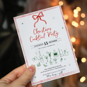 Whimissisk jul Cocktail Party Inbjudningar
