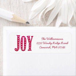 Whimissisk jul Doodled Joy Anpassningsbar Returadress Etikett