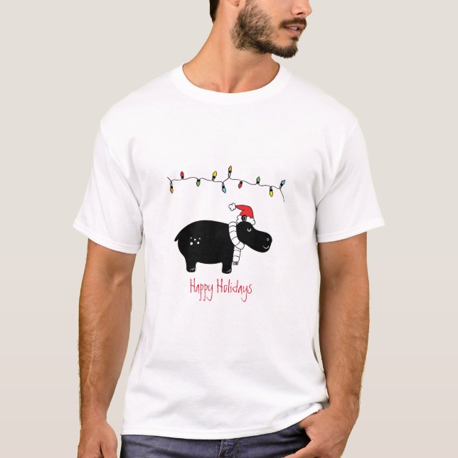 Whimissisk jul Hippo T Shirt (Framsida)