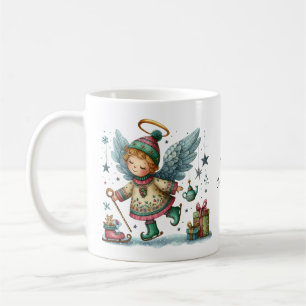 Whimissisk julängel på isskal kaffemugg