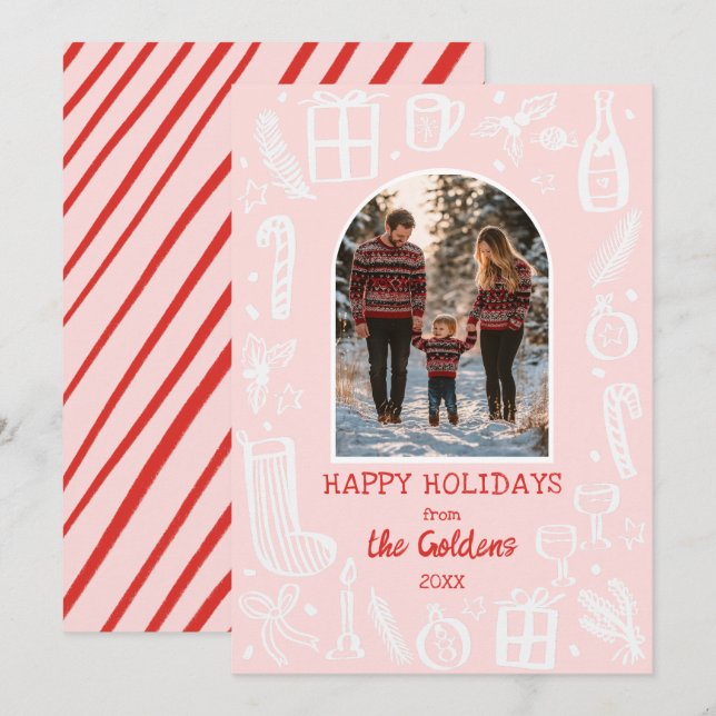 Whimissisk julklapp Anpassningsbar Arch PHOTO Julkort (Fram/baksida)