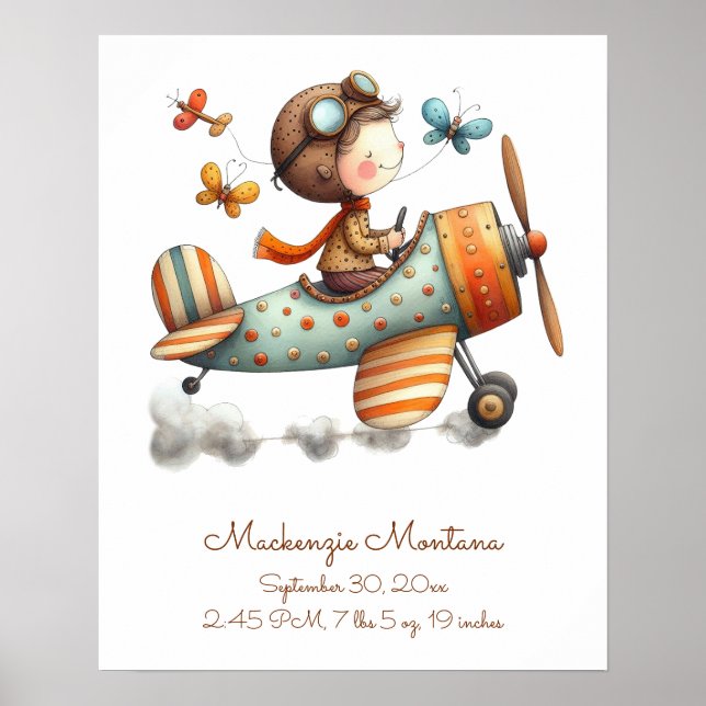 Whimissisk konsthantare som flyger Flygplan Poster (Framsidan)