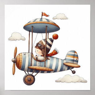 Whimissisk konsthantbarn som flyger från gamla Fly Poster