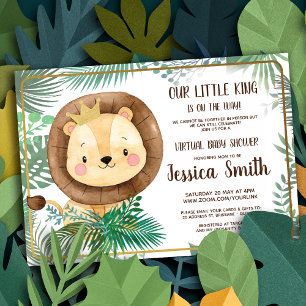 Whimissisk Lejon Thned Party Virtuella babyskor Inbjudningar