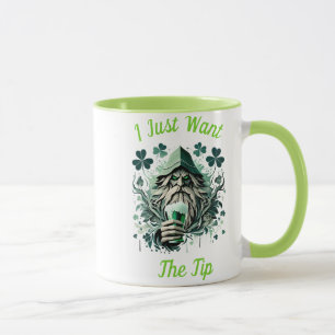 Whimissisk Leprechaun som sparar en Brew Mugg