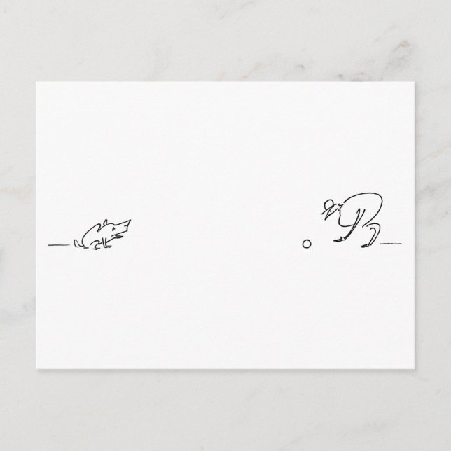 Whimissisk linje Teckning i en Hund för uppspelnin Vykort (Framsida)