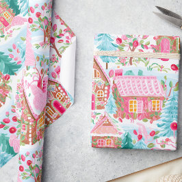 Whimissisk Pastel Rosa Gingerbröd drömmer om jul Presentpapper