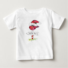 Whimissisk röd julfågel t shirt