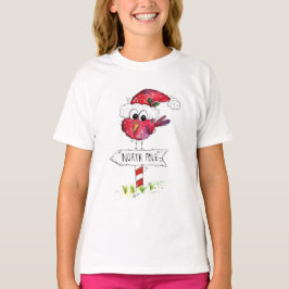 Whimissisk röd julfågel t shirt