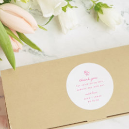 Whimissisk Rosa Doodle Heart Wedding Favor Runt Klistermärke