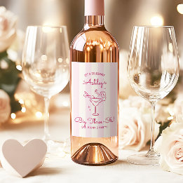 Whimissisk Rosa Hand plockade Cocktail 30års födel Vinflaska Etikett