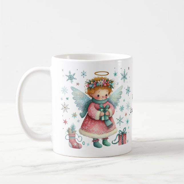 Whimissisk Rosa och blå julgel Kaffemugg (Vänster)