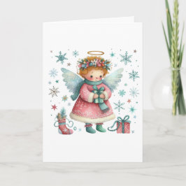 Whimissisk Rosa och blå julgel Kort