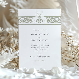 Whimissisk skog, MERN, Bröllop, kanin Motif Inbjudningar