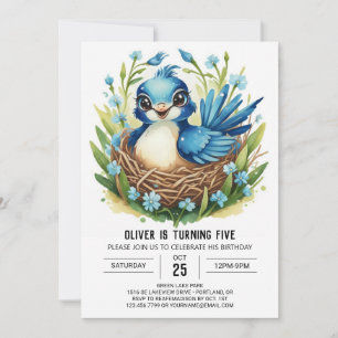Whimissisk songbird Cute Birthday Inbjudningar