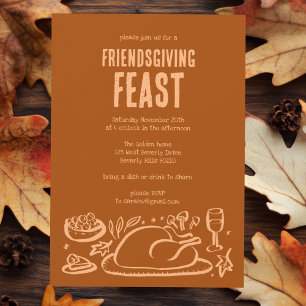 Whimissisk Thanksgiving Friendsgiving Middag Party Inbjudningar