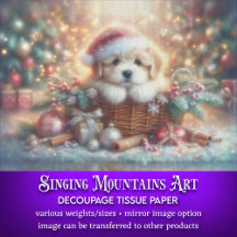 Whimissisk valp i julafton Helgdag Decoupage