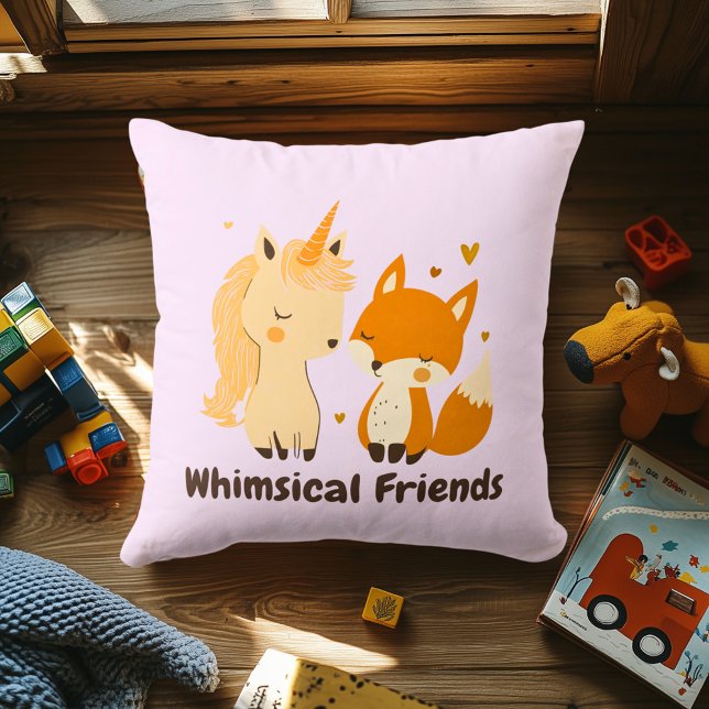 Whimissisk-vänliga Unicorn & Fox | Magic Animal Kudde (Skapare uppladdad)