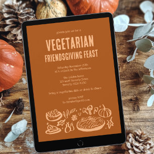 Whimissisk VEGETARIAN Thanksgiving Friendsgiving Inbjudningar