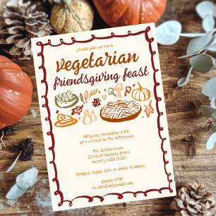 Whimissisk VEGETARIAN Thanksgiving Friendsgiving Inbjudningar