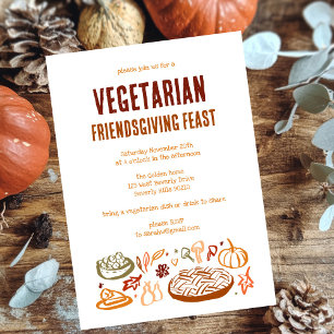 Whimissisk VEGETARIAN Thanksgiving Friendsgiving Inbjudningar