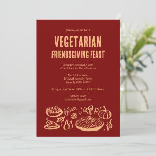 Whimissisk VEGETARIAN Thanksgiving Friendsgiving Inbjudningar