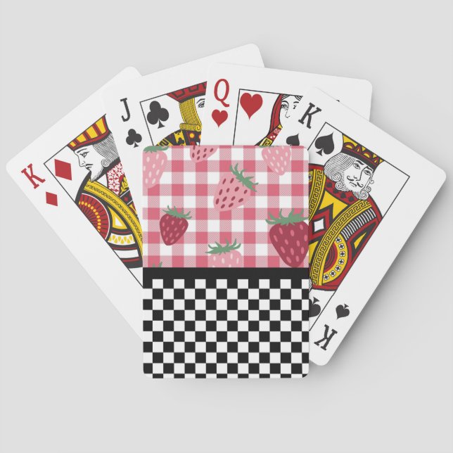 Whimissiska jordgubbar och schaktbord casinokort (Baksidan)