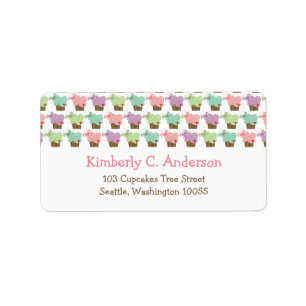 Whimissiska Muffinsar Träd Butterflies Sweet Birth Adressetikett