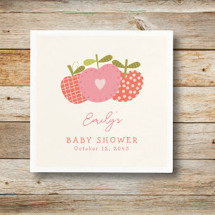 Whimissiskt Apple-tema faller under babyskor Rosa Pappersservett