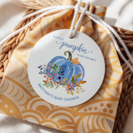 Whimissiskt Blue Pumpkin Baby Shower Gåvor Etiketter
